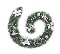 Best Artificial 6Ft White & Silver Decorated Christmas Garland Supplied With 50 Bright White Battery Leds Banister Fireplace