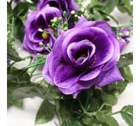 Best Artificial 7Ft Purple Silk Rose Garland Decoration - Perfect From Home, Office Or Events