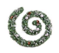 Best Artificial 9Ft / 270Cm Decorated Frozen Christmas Garland With Realistic Ice Crystals Supplied With 80 Bright White Lights