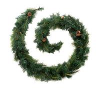 Best Artificial 9Ft Colorado Pine Christmas Garland With Pine Cones Decorated Bannister Staircase Fireplace