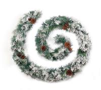 Best Artificial 9Ft Frosted Luxury Decorated Colorado Christmas Garland With Pine Cones Bannister Staircase Fireplace