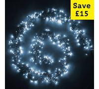 Best Artificial Bright White Connectable Led Indoor Outdoor Waterproof Cluster String Lights (500 Led's (24Ft), Low Voltage Plug)