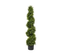 Best Artificial Cedar Spiral Conifer Topiary Trees UV Fade Protected - Suitable For Outdoor Use (4ft)