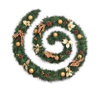 Best Artificial Christmas 12Ft Gold Decorated Christmas Garland Bannister Staircase Fireplace