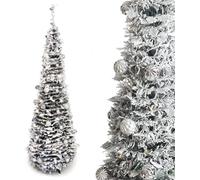 Best Artificial Frosted Pop-up 8ft Pre-Decorated Pre-Lit Christmas Trees