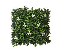 Best Artificial Laurel Leaf White Flower 50cm x 50cm Dense Topiary Hedging Mat Panel Screening UV Stable (1 Mat)