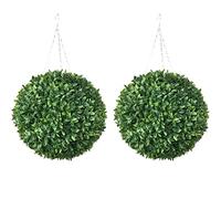 Best Artificial Pair of 28cm Green Olive Topiary Grass Balls
