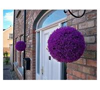 Best Artificial Pair of 28cm Purple Heather Topiary Balls, UV Fade Protected