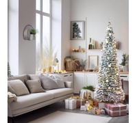Best Artificial Plug And Battery Powered Frosted Snow Flocked Pop-Up 7Ft Pre-Decorated Pre-Lit Christmas Trees