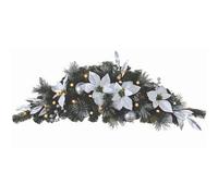 Best Artificial Pre Lit 3Ft White/silver Decorated Christmas Swag Arch Festive Garland