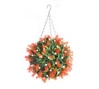 Best Artificial Pre-Lit Outdoor 28Cm Orange Lavender Hanging Plastic Flower Topiary Ball