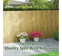 Best Artificial Twin Pack Of 4M X 1.5M Natural Split Reed Fencing Screening Rolls For Garden Outdoor Privacy