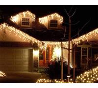 Best Artificial Warm White 2.4M/8ft LED Outdoor Christmas Icicle Waterproof Battery 8 Multi-Function with Timer String Lights Garden Party Fairy