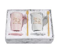 Best Aunt and Uncle Coffee Mug - Christmas, Mother's Day, Father's Day, Birthday Gift for Auntie and Uncle - 14 Oz Pink