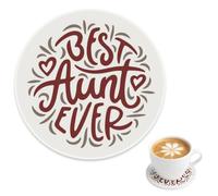 Best Aunt Ever Slip-Resistant Mug Coaster 2 Pack, Best Aunt Ever Beverage Coasters for Table, Bar Drink Mat Dining Accessories, Gift for Granny Girlfriend, 4 Inch