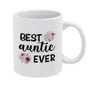 Best Auntie Ever Coffee Mug - World's Greatest White Ceramic 11 oz Tea Cup, Novelty Heartfelt Drinkware for Birthday & Family Celebration