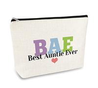 Best Auntie Ever Gift Makeup Bag Aunt Gifts from Niece Nephew Aunt Birthday Gift Cosmetic Bag New Aunt Gift Aunt Appreciation Gift Christmas Thanksgiving Gift for Aunt Aunty Travel Makeup Pouch