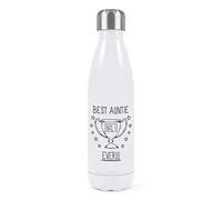 Best Auntie Ever No.1 Trophy Double Wall Water Bottle Insulated Stainless Steel Sports Drinks 500ml White
