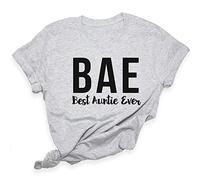 Best Auntie Ever T-Shirt - Aunty Tshirt - BAE - Gift for Auntie - Womens Tee Shirt - Birthday Idea from Niece Nephew, Sport Grey, Medium - Ladies