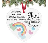 Best Auntie Gift Ideas Aunt Christmas Ornament Brithday Gifts from Niece Nephew Aunts Ceramic Ornament from Niece, Nephew Mothers Day Birthday Christmas Tree Ornaments for Auntie Wine Bottle Decor