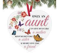 Best Auntie Gift Ideas Christmas Ornament Aunt Gifts Brithday Gifts from Niece Nephew Aunts Presents from Niece Nephew Aunts Birthday Ceramic Ornament Mothers Day Christmas Tree Ceramic Ornaments