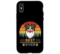 Best Australian Shepherd Dad Ever Vintage Dog Father's Day Case for iPhone X/XS