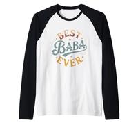 Best Baba Ever Retro Vintage Sunset Persian Grandpa Raglan Baseball Tee