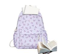 Best Backpack Middle School Girls | Bow Backpack Teens | Casual Backpack School | Girls Backpack Bow | Backpack for Students With Laptop Sleeve Backpack for School With Water Bottle Holder, Purple, Se