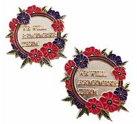 best badge: 2025 Red Purple Poppy Pin Badge Brooch Remembrance Day Pin Badges We Will Remember Them Veterans Animals Memorial WW1