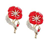 Best badge We will Remember them 2021 Red Enamel Poppy Flower Brooch Badges Lapel Pins Memory Day Veterans Military Memorial Poppy Pins, Small, Enamel, Small, enamel