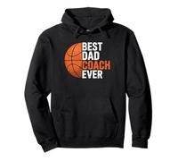 Best Basketball Dad Coach Ever Fathers Day Retro Bball Coach Pullover Hoodie