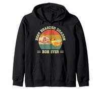 Best Bearded Dragon Mom Ever Vintage Gecko Reptile Lizard Zip Hoodie