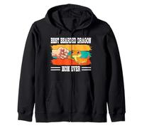 Best Bearded Dragon Mom Ever Vintage Gecko Reptile Lizard Zip Hoodie