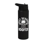 Best Bearded Roofer Builder Roofing Craftsman Father's Day Stainless Steel Insulated Water Bottle