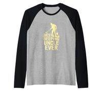 Best Beeping Uncle Ever Metal Detecting Hunter Raglan Baseball Tee