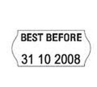 BEST BEFORE 26x12mm White Wavy Edge Meto Style Labels 54,000 Labels