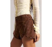 Best Behavior Vegan Suede Shorts at Free People in Shaved Chocolate, Size: US 8 - female