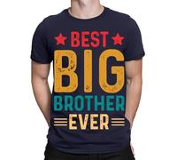 Best Big Brother Ever Favourite Bro Siblings Vintage Mens T-Shirts Top #TA-25 Navy M