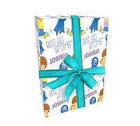 Best Big Brother Rosette Personalised Gift Wrap & 2 Tags - ADD UP to 2 Names