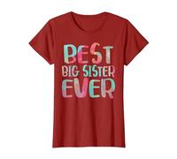Best Big Sister Ever Shirt Women Mothers Day T-Shirt, Women, Cranberry Red, Medium