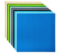 Best Blocks Nature Colours 12 Piece Stackable Baseplates Set - 10 x 10 Inch Building Baseplates for Ages 4-8, Compatible with All Major Brands