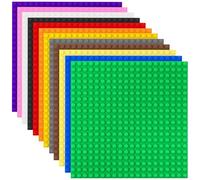 Best Blocks Stackable Baseplates Set - Rainbow Colours, 12 Pieces Set - 25 x 25 CM LEGO-Compatible Building Baseplates for Ages 4 and Up, Compatible with LEGO Blocks, Compatible with LEGO Base Plates