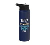 Best Blue Winged Teal Mom Ever Cute Duck Lover Stainless Steel Insulated Water Bottle