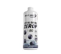 Best Body Nutrition Zerop Beverage Concentrate Blackcurrant 1L | Sugar-free, aspartame-free, low-calorie, with vitamin B1, B6 and niacin, mixing ratio 1:80, blackcurrant flavour