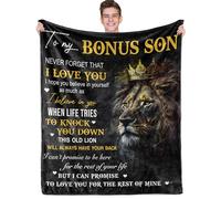 Best Bonus Son Gifts from Stepdad Stepmom, Funny Gift for Bonus Son, Bonus Son Birthday Gifts, Birthday Gift for Stepson, to My Bonus Son Gift for Graduation Christmas Warm Throw Blanket 60"X 50"