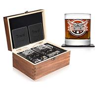 Best Boss Ever Whiskey Glass Stones Gifts for Boss, Funny Men's Christmas Birthday Day Gifts for Boss Supervisor Office Administrator Mentor Manager Coach Friends, Bourbon Scotch Glass Gift Set