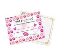 Best Boyfriend Award Certificate | 8.5 x 11" Inch Romantic Gift with Luxuary Presentation Folder | Sentimental Valentine’s Day or Anniversary Gift for Him (Kisses)