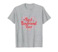 Best Boyfriend Ever: Romantic Heart Celebration T-Shirt, Men, Heather Grey, 6XL