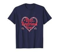 Best Boyfriend Ever: Romantic Heart Celebration T-Shirt, Men, Navy, 6XL