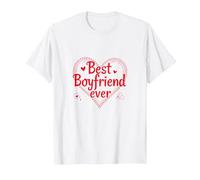 Best Boyfriend Ever: Romantic Heart Celebration T-Shirt, Men, White, 6XL